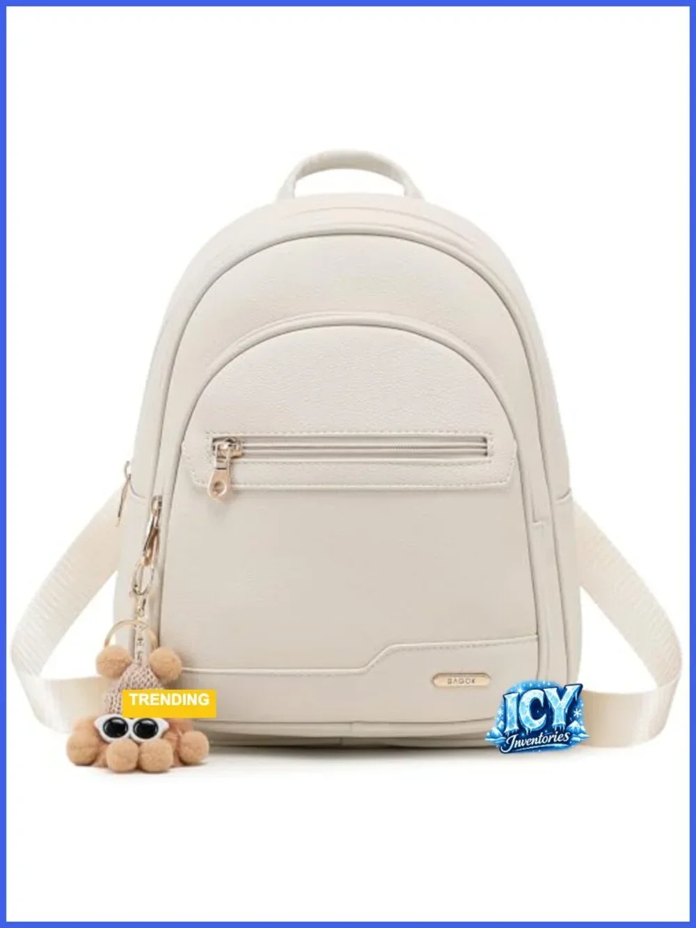 Mini Faux Leather Backpack Purse Women Cute Cartoon Charm Detachable Small